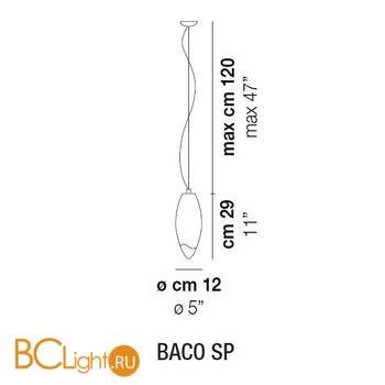 Подвесной светильник Vistosi BACO SP P BCSF NI E27 CE - Схема
