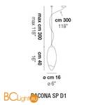 Подвесной светильник Vistosi Bacona SP D1 E27 BC/SF NI - Схема