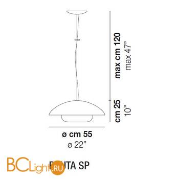 Подвесной светильник Vistosi Bauta SP E27 CR/BC CR - Схема