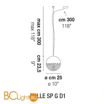 Подвесной светильник Vistosi Bolle SP G D1 E27 BC NI - Схема