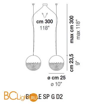 Подвесной светильник Vistosi Bolle SP G D2 E27 BC NI - Схема