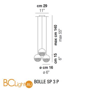 Подвесной светильник Vistosi Bolle SP 3 P ALO CR/BO NI - Схема