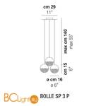Подвесной светильник Vistosi Bolle SP 3 P ALO CR/BO NI - Схема