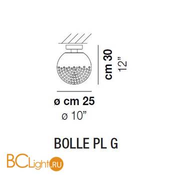 Потолочный светильник Vistosi BOLLE PL G CRBO NI E27 CE - Схема