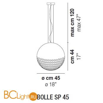 Подвесной светильник Vistosi BOLLE SP 45 CRBO NI E27 CE - Схема