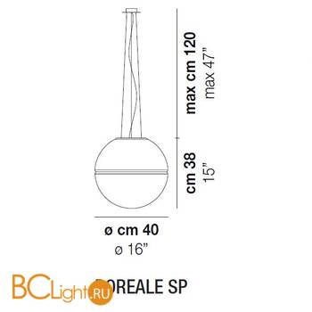 Подвесной светильник Vistosi Boreale SP E27 BC/CR BC - Схема