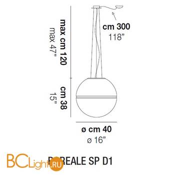 Подвесной светильник Vistosi Boreale SP D1 E27 BC/CR BC - Схема