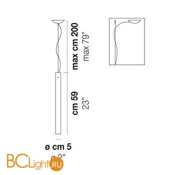 Подвесной светильник Vistosi Candela CANDE SP BCLU CR G9 CE - Схема