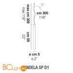 Подвесной светильник Vistosi Candela SP D1 ALO BC CR - Схема