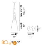 Подвесной светильник Vistosi Cleo SP E27 BC/AV NI - Схема