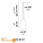 Подвесной светильник Vistosi Cleo SP D1 E27 NE NI - Схема