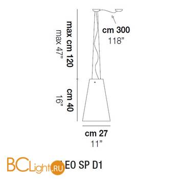Подвесной светильник Vistosi Cleo SP D1 E27 BC NI - Схема