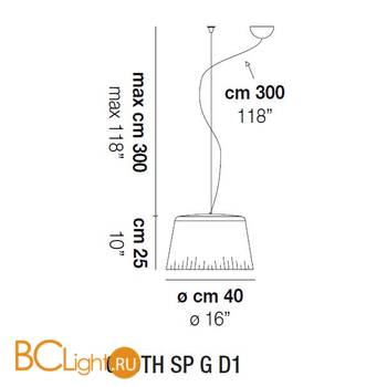 Подвесной светильник Vistosi Cloth SP G D1 E27 BC/CM CR - Схема
