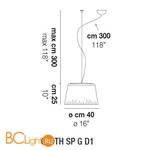 Подвесной светильник Vistosi Cloth SP G D1 E27 BC/CM CR - Схема