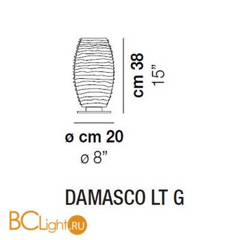 Настольная лампа Vistosi Damasco DAMAS LT G CRAM NI E27 CE - Схема