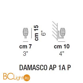 Бра Vistosi Damasco DAMAS AP 1A P CRAM NI G9 CE - Схема