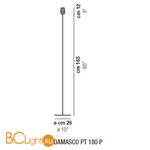 Торшер Vistosi Damasco PT 180 P ALO CR/NE NI - Схема