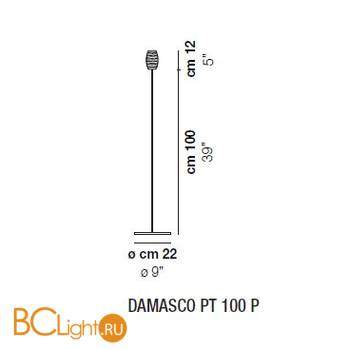 Торшер Vistosi Damasco PT 100 P ALO CR/NE NI - Схема