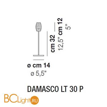 Настольная лампа Vistosi Damasco LT 30 P ALO CR/CR NI - Схема