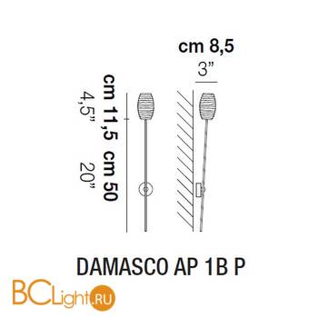 Бра Vistosi Damasco AP 1B P ALO CR/CR NI - Схема