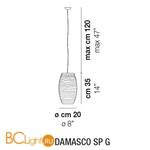 Подвесной светильник Vistosi Damasco SP G E27 CR/BC NI - Схема