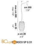 Подвесной светильник Vistosi Damasco SP G D1 E27 CR/BC NI - Схема