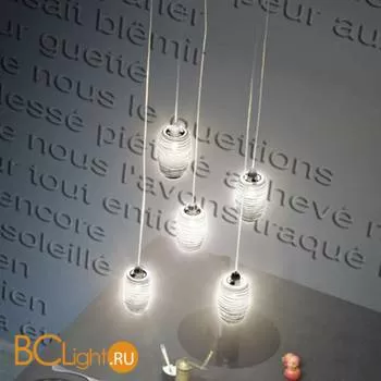 Подвесной светильник Vistosi Damasco SP 5 P ALO CR/CR NI