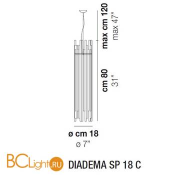 Подвесной светильник Vistosi Diadema SP 18 C E27 TO CR - Схема