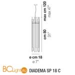 Подвесной светильник Vistosi Diadema SP 18 C E27 TO CR - Схема