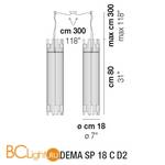 Подвесной светильник Vistosi Diadema SP 18 C D2 E27 TO CR - Схема
