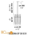 Подвесной светильник Vistosi Diadema SP 30 B D1 E27 TO CR - Схема