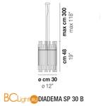 Подвесной светильник Vistosi Diadema SP 30 B E27 TO CR - Схема