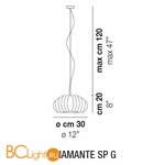 Подвесной светильник Vistosi Diamante DIAMA SP G CR NI E27 CE - Схема