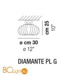Потолочный светильник Vistosi Diamante DIAMA PL G CR NI E27 CE - Схема