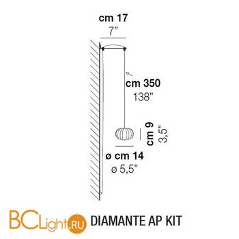 Настенный светильник Vistosi Diamante AP KIT ALO TO NI - Схема