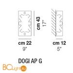 Настенный светильник Vistosi Dogi AP G E27 CR/GA OR - Схема