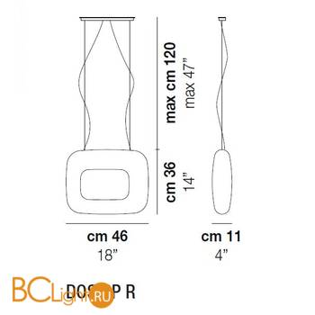 Подвесной светильник Vistosi Dos SP R ALO BC NI - Схема