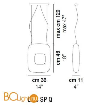 Подвесной светильник Vistosi Dos SP Q ALO BC NI - Схема
