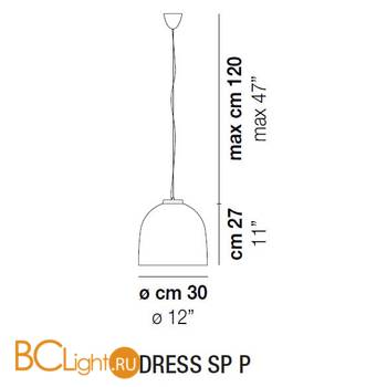 Подвесной светильник Vistosi Dress SP P E27 NE CR - Схема