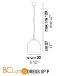 Подвесной светильник Vistosi Dress SP P E27 NE CR - Схема