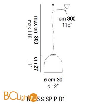 Подвесной светильник Vistosi Dress SP P D1 E27 NE CR - Схема