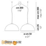 Подвесной светильник Vistosi Dress SP G D2 E27 BC CR - Схема