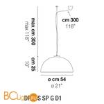 Подвесной светильник Vistosi Dress SP G D1 E27 TO CR - Схема