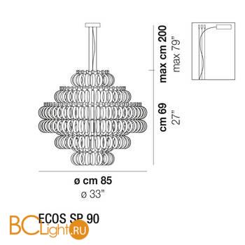 Подвесной светильник Vistosi Ecos ECOS SP 90 CRRI CR E27 CE - Схема