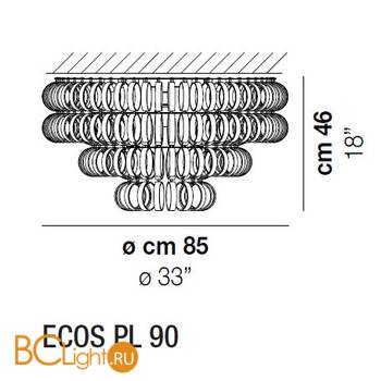 Потолочный светильник Vistosi Ecos ECOS PL 90 BCRI CR E27 CE - Схема
