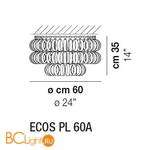 Потолочный светильник Vistosi Ecos ECOS PL 60A BCRI CR E27 CE - Схема