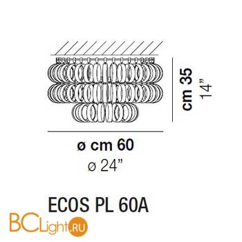 Потолочный светильник Vistosi Ecos PL 60A E27 AR CR - Схема