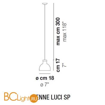 Подвесной светильник Vistosi Enne luci SP E27 BC CR - Схема