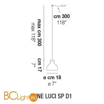 Подвесной светильник Vistosi Enne luci SP D1 E27 BC CR - Схема