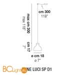 Подвесной светильник Vistosi Enne luci SP D1 E27 BC CR - Схема
